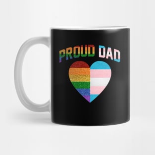 Proud dad heart rainbow LGBT Transgender pride father's day Mug